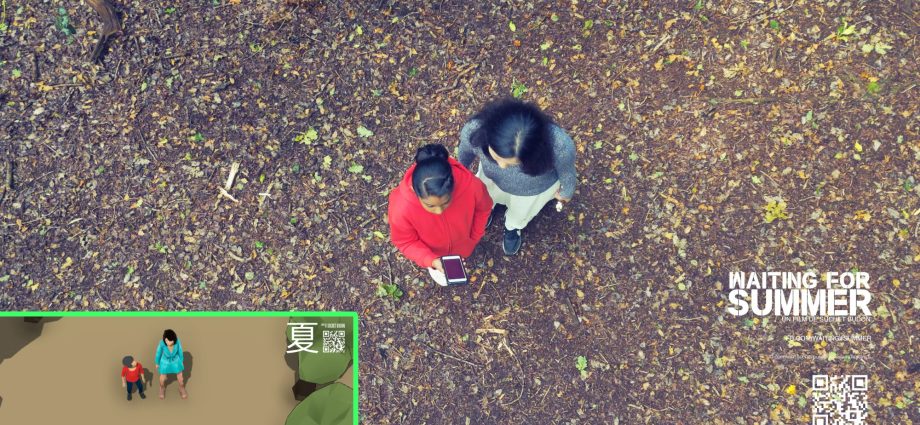 Storyboard to shot comparison. An overhead drone shot of the two heroines from Waiting for Summer, a movie by Suchet Budon